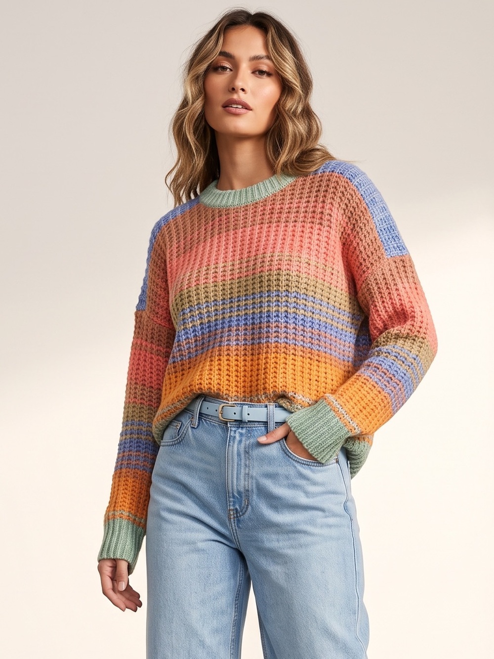 Velvet By Graham Spencer Alpaca Sweater Womens XS Rainbow Raven Boho Indie $288